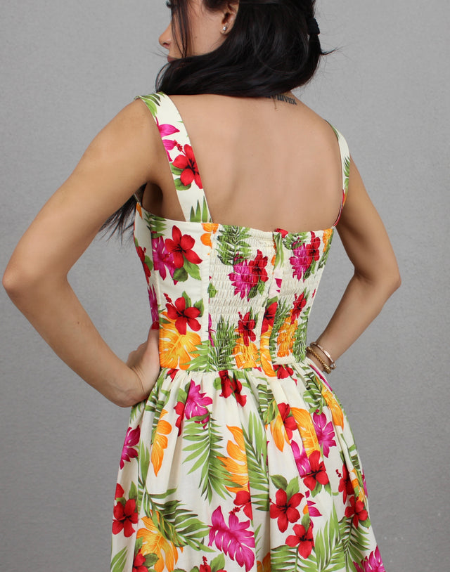 TROPICANA CREAM MIDI DRESS