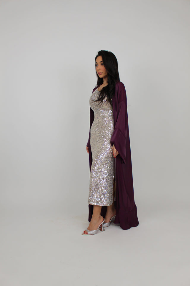 LAYALI EGGPLANT KAFTAN