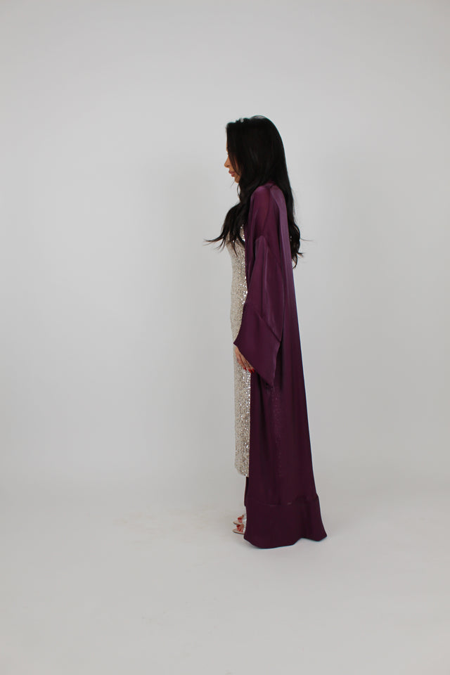 LAYALI EGGPLANT KAFTAN