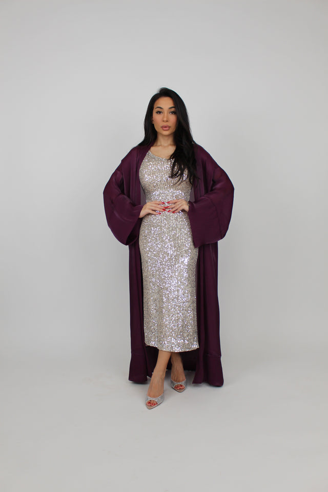 LAYALI EGGPLANT KAFTAN