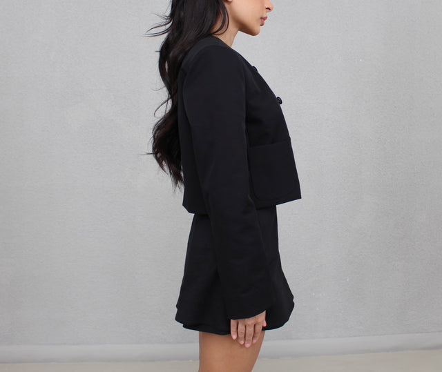LYLA BLACK CROPPED JACKET