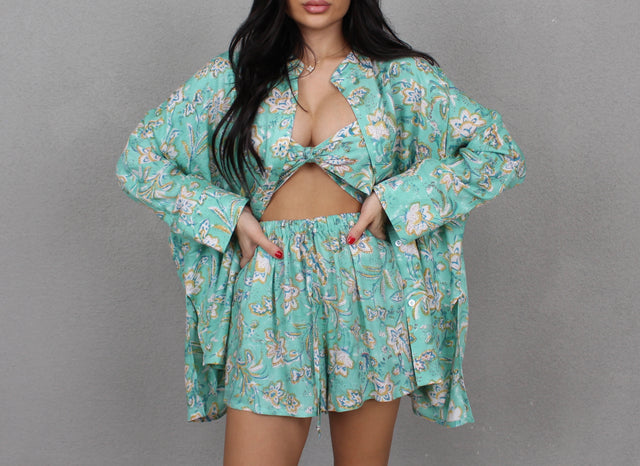 JAIPUR AQUA OVERSIZED SHIRT