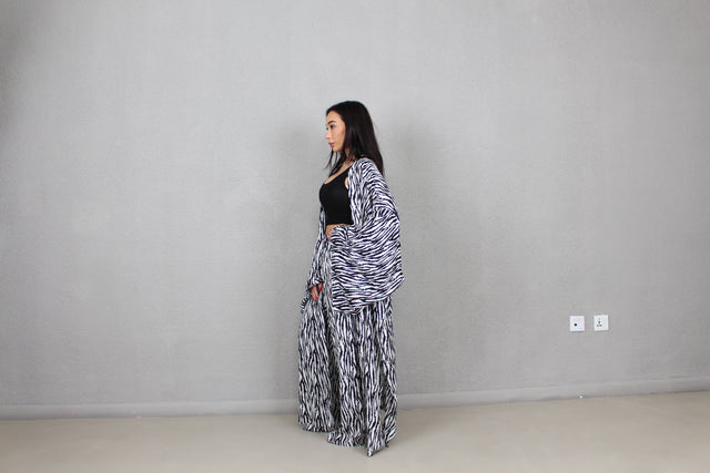 ZEBRA PRINT COTTON KAFTAN