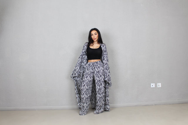 ZEBRA PRINT COTTON TROUSERS