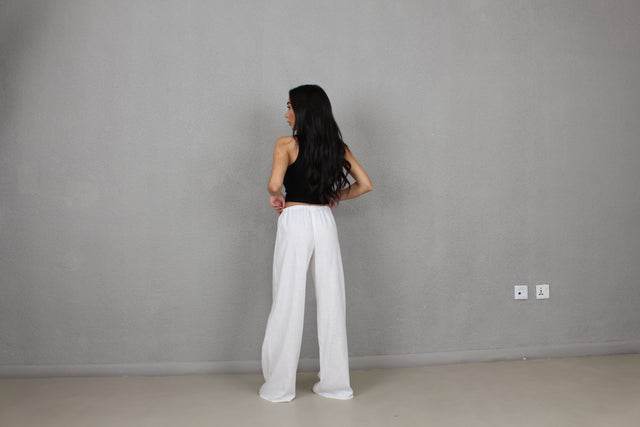 WHITE LINEN TROUSERS