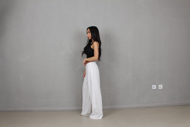 WHITE LINEN TROUSERS