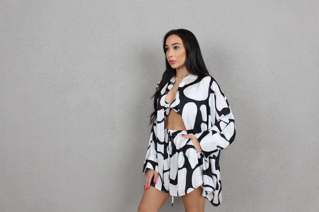 GIRAFFE SILK OVERSIZED SHIRT