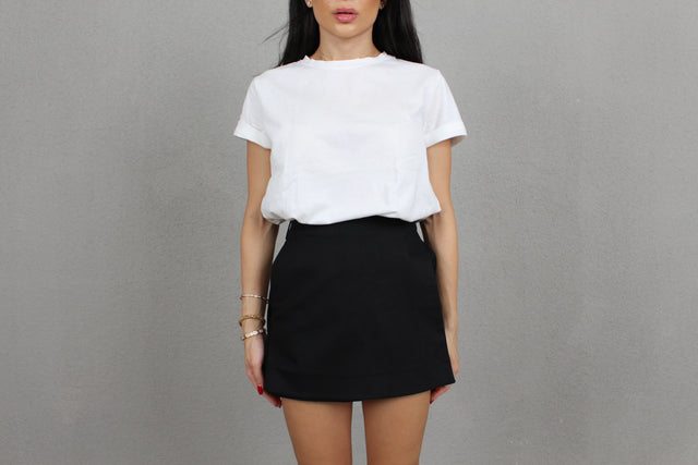 BLACK TWILL MINI SKORT