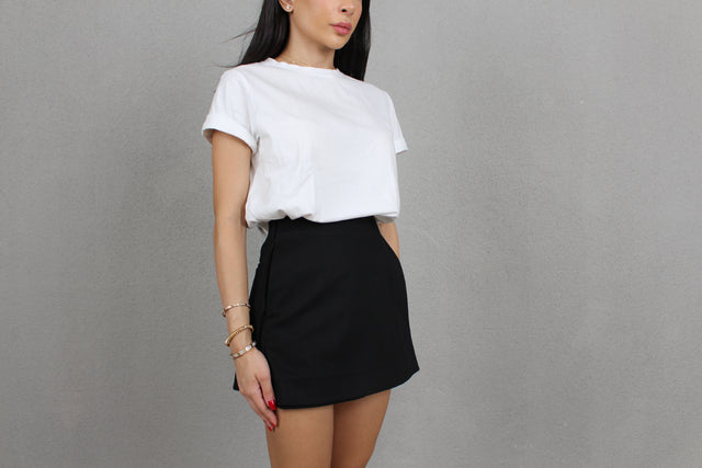 BLACK TWILL MINI SKORT