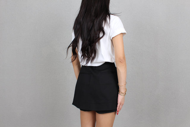 BLACK TWILL MINI SKORT