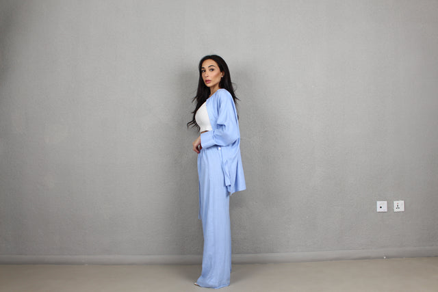 BLUE LINEN TROUSERS