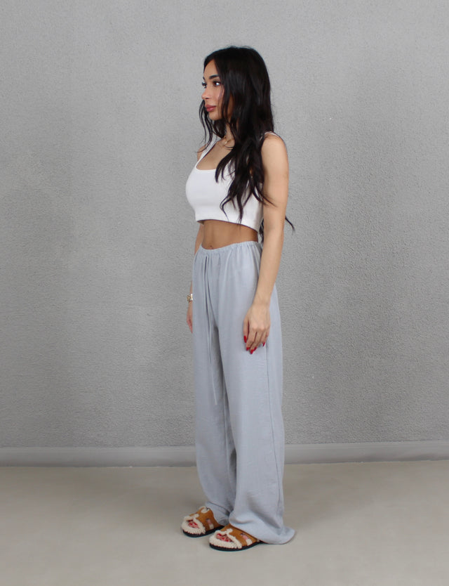 DOVE GREY LINEN TROUSERS