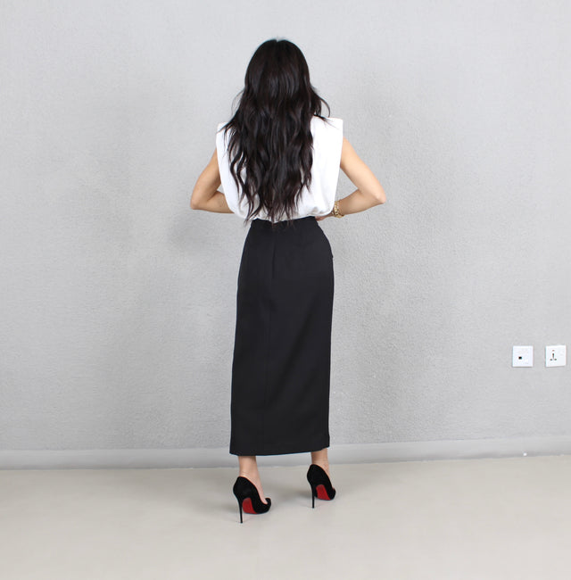 BLACK MIDI SKIRT