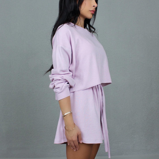 LILAC KNIT SHORTS