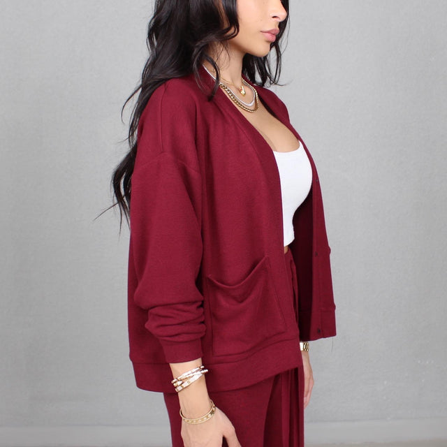 BORDEAUX KNIT CARDIGAN