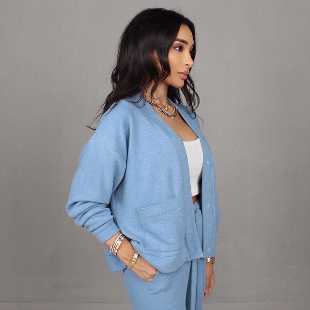 Light blue knit cardigan hot sale