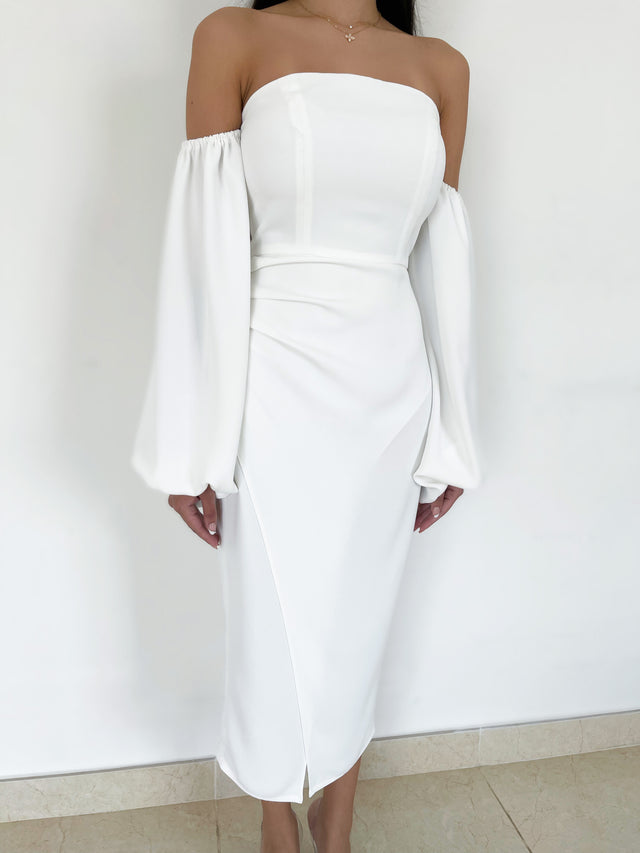 IVORY MIDI DRESS