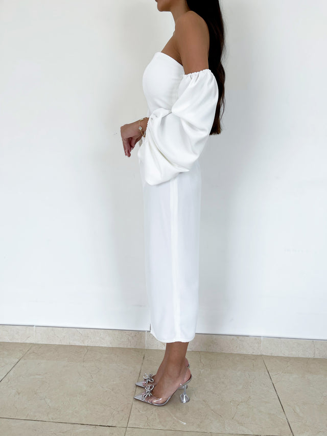 IVORY MIDI DRESS PETITE-THE-BRAND IVORY MIDI DRESS PETITE-THE-BRAND