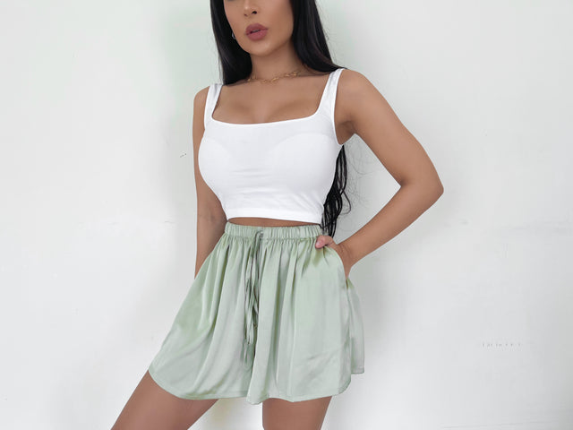 SAGE SILK SHORTS