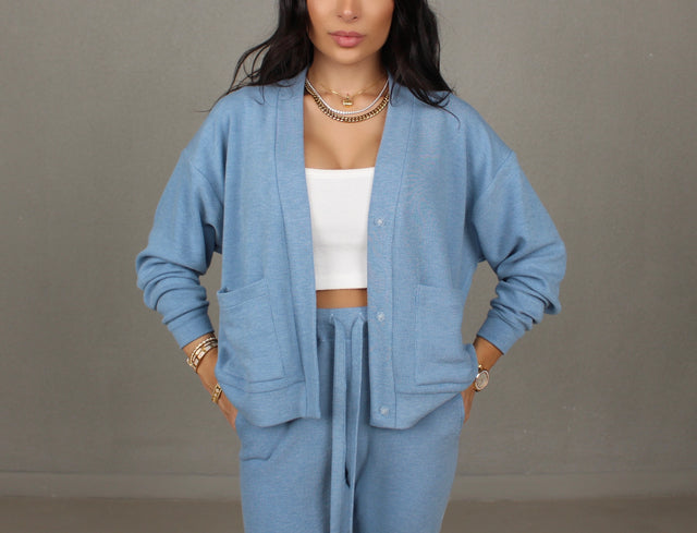 BABY BLUE KNIT CARDIGAN