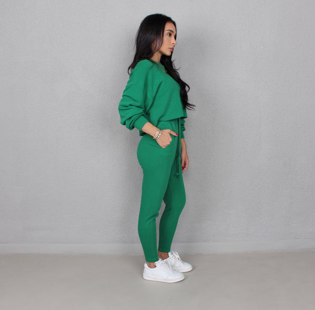 BAMBOO GREEN KNIT SWEATPANTS