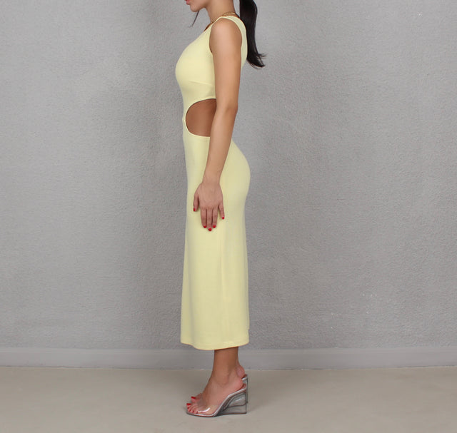 LEMON KNIT MIDI DRESS