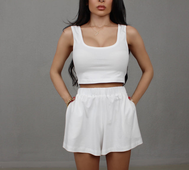 WHITE COTTON CROP TOP