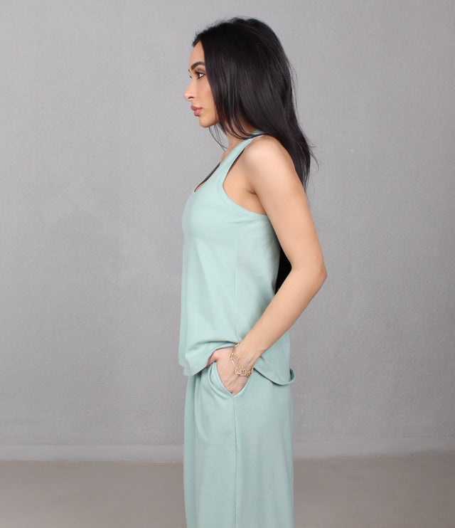 SAGE COTTON JERSEY TANK TOP