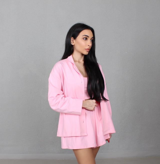 BABY PINK COTTON PAJAMA SHIRT