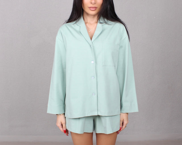 SAGE COTTON PAJAMA SHIRT