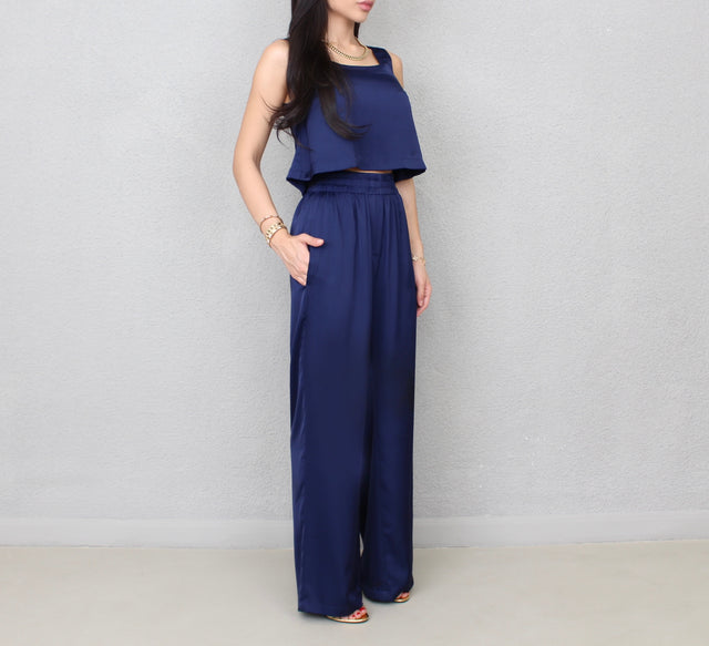 NAVY SILK TROUSERS – PETITE-THE-BRAND NAVY SILK TROUSERS – PETITE-THE-BRAND