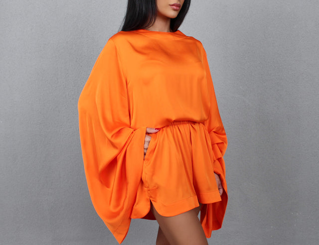 TANGERINE BALI SILK SET