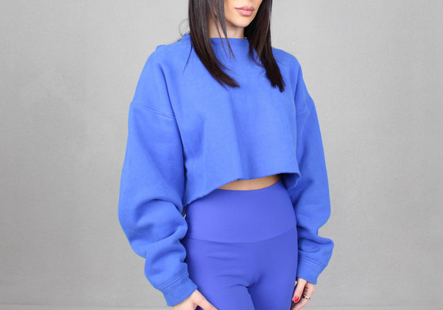 COBALT BLUE CROPPED SWEATSHIRT