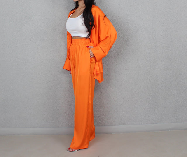 TANGERINE SILK TROUSERS