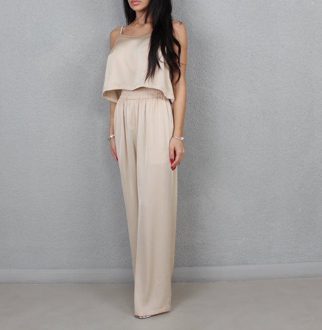 CHAMPAGNE SILK TROUSERS