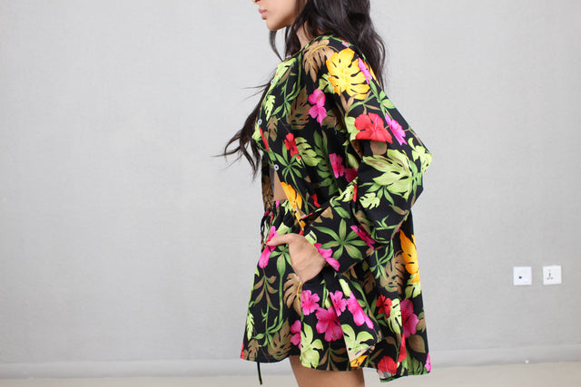 TROPICANA BLACK COTTON SHIRT