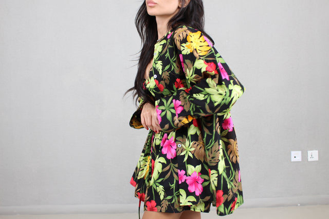 TROPICANA BLACK COTTON SHIRT