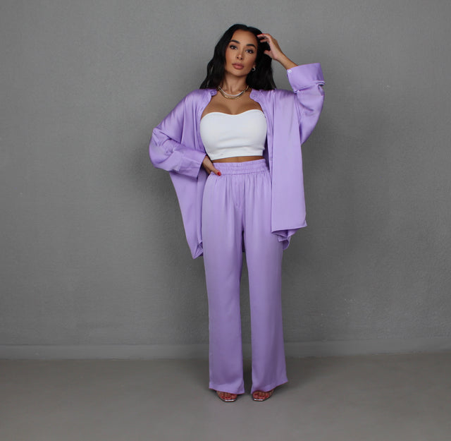 LAVENDER SILK TROUSERS