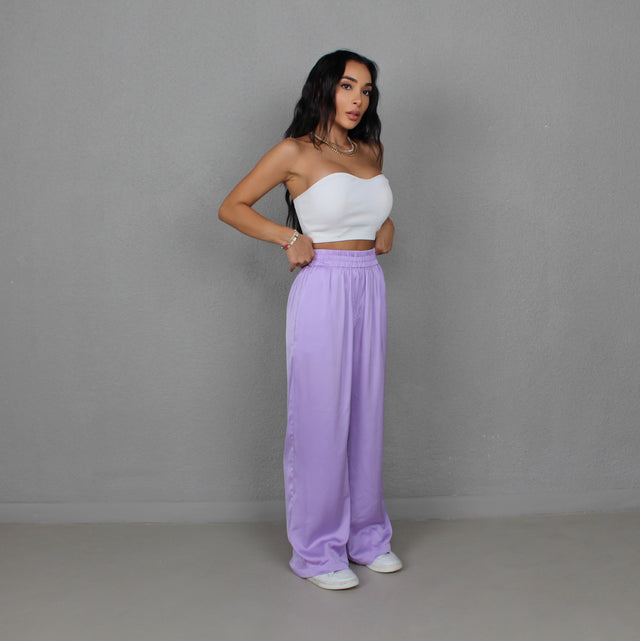 LAVENDER SILK TROUSERS