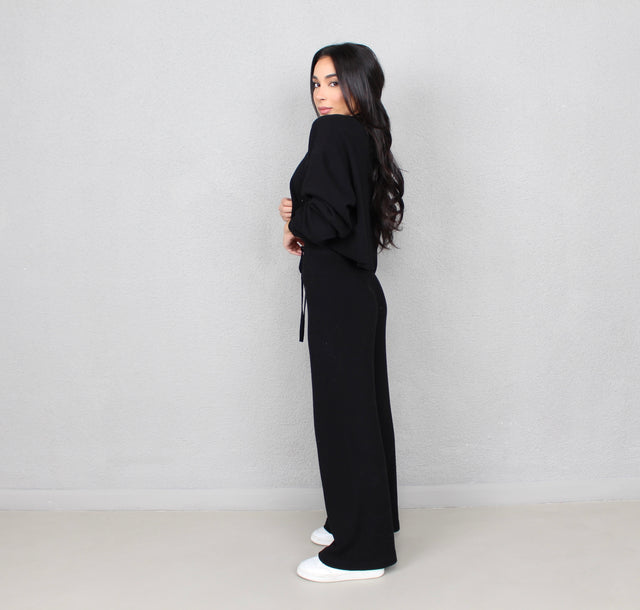 BLACK KNIT TROUSERS