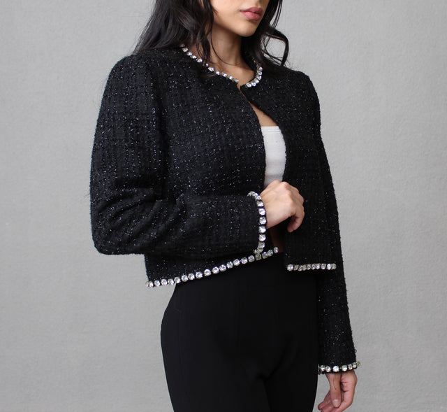 TWEED CRYSTAL CROP JACKET