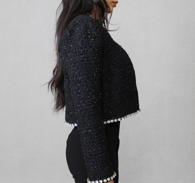 TWEED CRYSTAL CROP JACKET