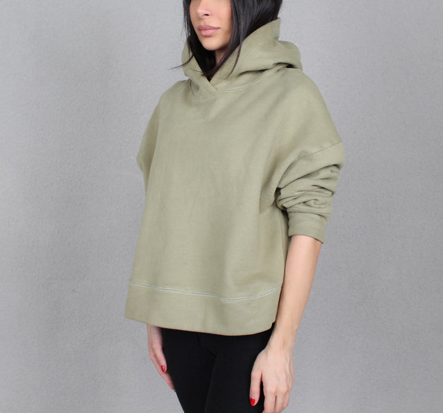 OLIVE GREEN HOODED SWEATSHIRT